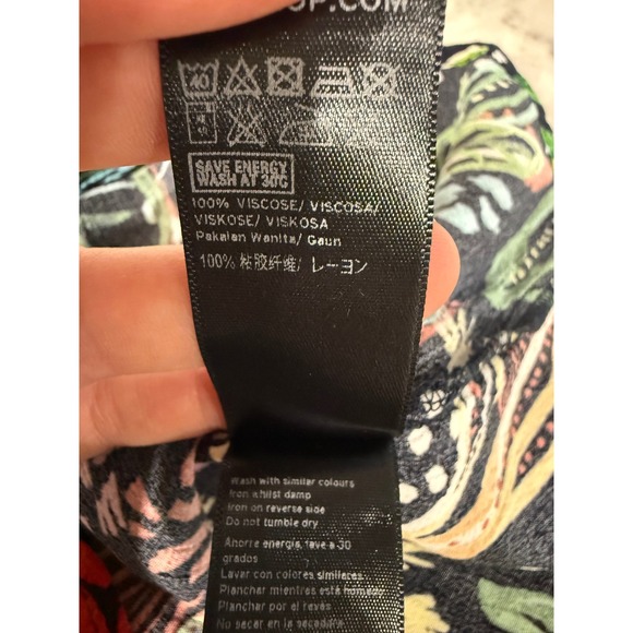 Topshop Tropical Jungle Print Summer Vacation Slip Mini‎ Dress- US Size 2 - Picture 8 of 8